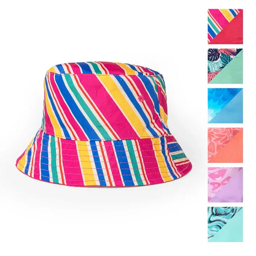 Child colorful pattern reversible bucket hats