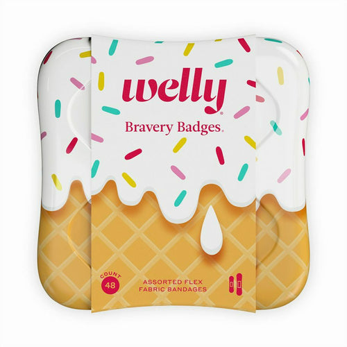 Welly Bravery Badges Ice Cream Theme Fabric Bandages 48 count NEW