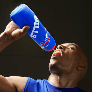 Buffalo Bills squeeze water bottle 32 oz in action