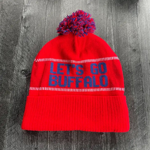 Let’s Go Buffalo winter NY knit Bills hat NEW ~ Adult Size
