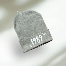 Load image into Gallery viewer, Taylor Inspired 1989 Birds Gray Knit Beanie Hat ~ Big kids / Adult sizes NEW