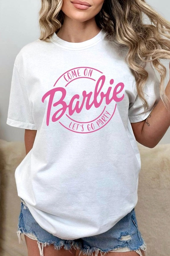 White Adult Come on Barbie, Let's go Party! Tshirts NEW