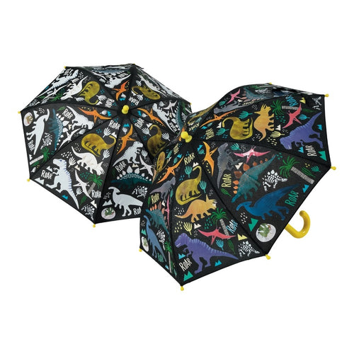 Black Colorful Dinosaurs Color changing umbrealla when wet! Toddler Umbrella.