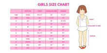 Load image into Gallery viewer, size chart for girls dresses