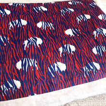 Load image into Gallery viewer, Red White Blue Zebra Buffalo Blanket ~ 30&quot;x40&quot; NEW