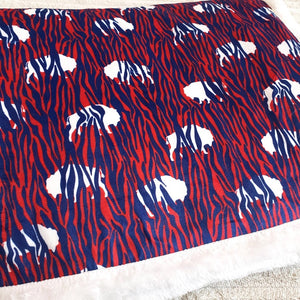 Red White Blue Zebra Buffalo Blanket ~ 30"x40" NEW