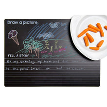 Load image into Gallery viewer, Imagination Starters Draw a Picture Tell a Story Chalkboard Placemat 12&quot;x17&quot; NEW
