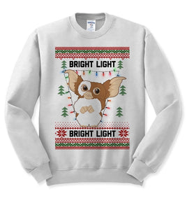 Bright Light Christmas Sweater - Gremlins Gizmo Sweatshirt NEW ~ Adult Sizes