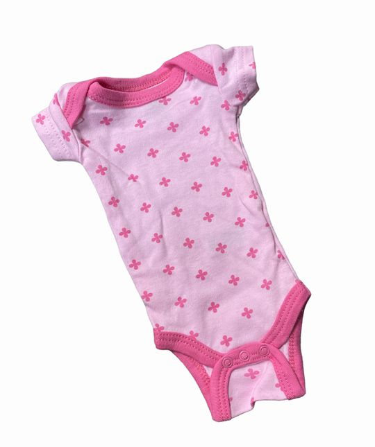Preemie Girls Pink Floral Short Sleeve Bodysuit NEW