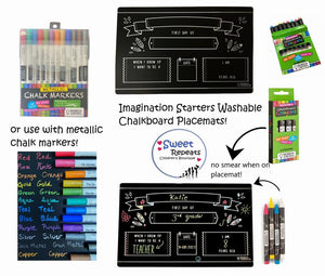 Imagination Starters Dinosaur Chalkboard Placemat 12"x17" NEW