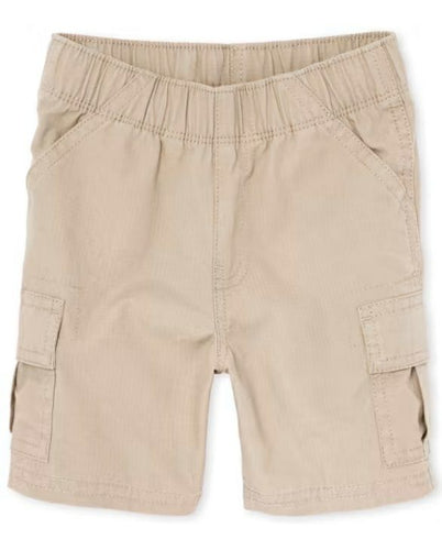 Toddler Boys Pull on Khaki Cargo Shorts