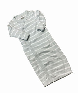 Preemie Touched by Nature Organic Cotton Kimono Gown Gray White Striped NEW