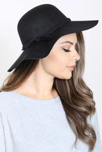 Load image into Gallery viewer, Fashion Brim Summer Hat with Braided Tie in Black