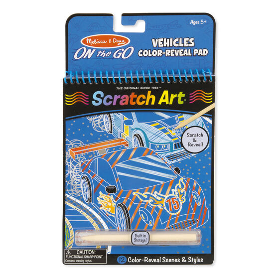Melissa & Doug Scratch Art Color Reveal Pad - Vehicles NEW