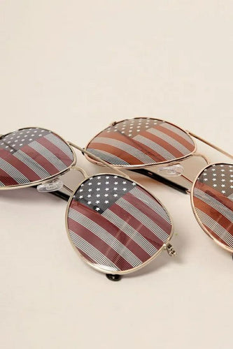 USA American Flags Aviator Sunglasses Adult size NEW!