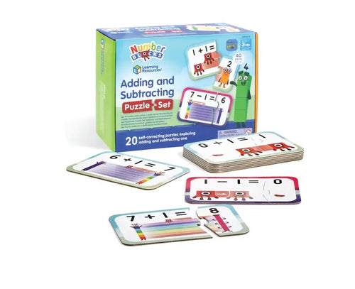 Learning Resources Number Blocks Adding & Subtracting Puzzle Set ~ NEW