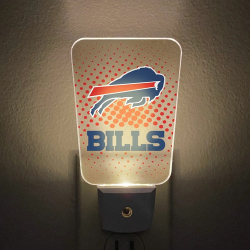 A plug-in night light featuring the Buffalo Bills logo.