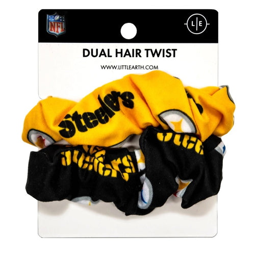 Pittsburgh Steelers Black Yellow 2 pack Hair Scrunch Twists.