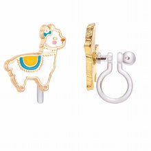 Load image into Gallery viewer, Glama llama silicone back clip on earrings.