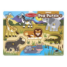 Load image into Gallery viewer, Melissa &amp; Doug Wooden Peg Puzzle Safari NEW