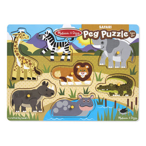 Melissa & Doug Wooden Peg Puzzle Safari NEW