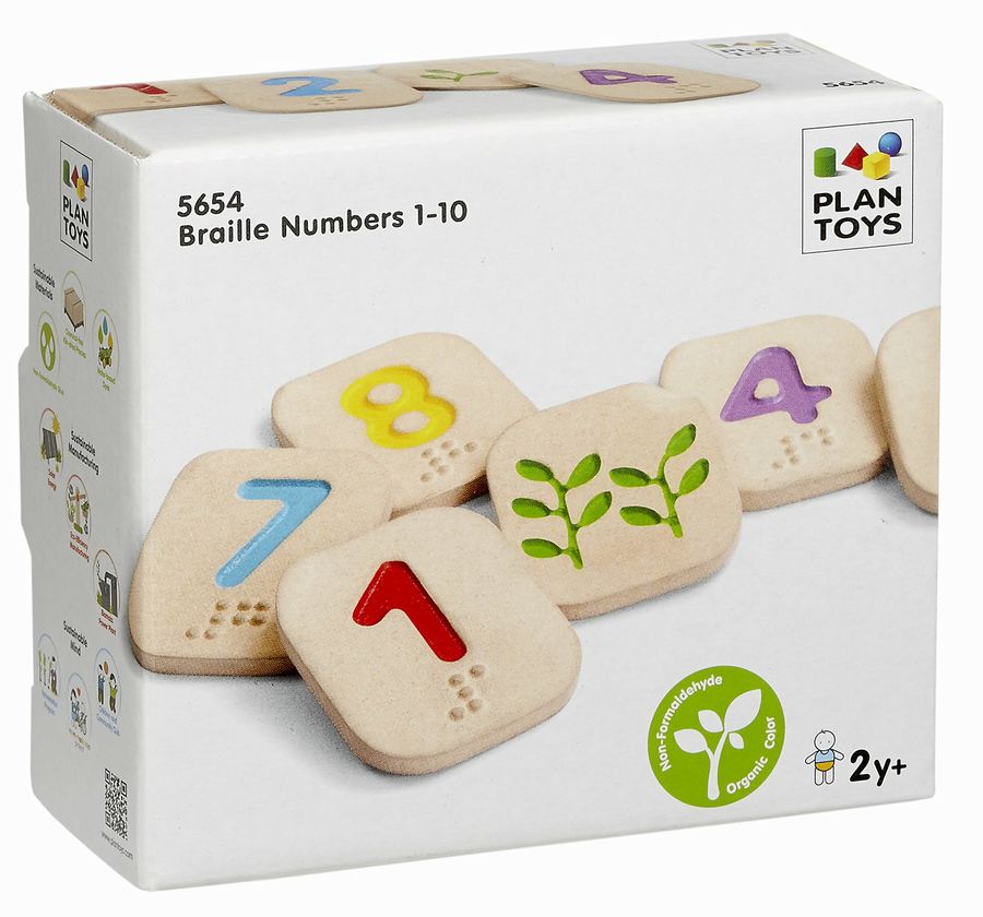 Plan Toys Braille Numbers 1-10 NEW ~ Ages 2+