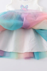 Pastel Easter Bunny sequin tulle dress for girls tulle skirt lined