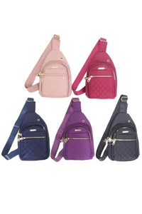 Quilted Sling Cross Body Bags in variety of colors