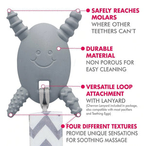 The Molar Magician Teether with bonus clip GRAY NEW~ Made in the USA!