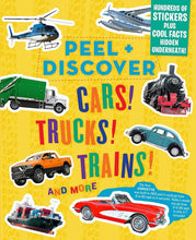 Load image into Gallery viewer, Peel &amp; Discover Things That Go! Cars, Trucks, &amp; Trains Sticker Activity Book NEW