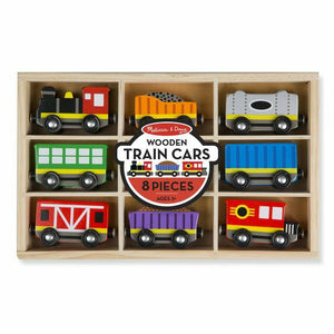 Melissa & Doug Wooden Train Cars 8 pieces NEW