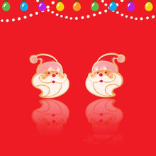 Load image into Gallery viewer, Holly Holly Santa lead free pierced earrings. Front view.  
