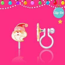Load image into Gallery viewer, Girl Nation Holly Jolly Santa Clip On Earrings NEW