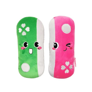 Plush 2 piece switch remote velcro best friend bff plushies  Green Pink sticks together