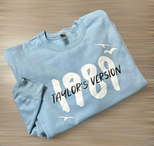 Load image into Gallery viewer, Taylor inspired baby blue 1989 sweatshirt Adult Sizes NEW