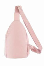 Load image into Gallery viewer, Quilted Pink Sling Cross Body Bag back view