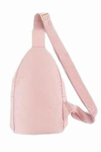 Quilted Pink Sling Cross Body Bag back view
