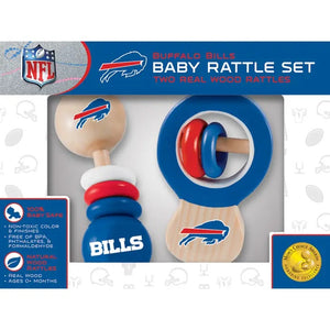 Buffalo Bills wooden baby rattles set in package
