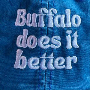Buffalo does it better blue baseball hat close up