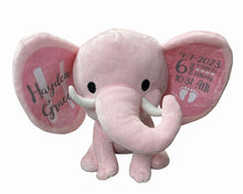 Load image into Gallery viewer, Pink Personalized Plush Elephants.
