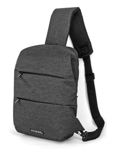 Sling backpack or front cross body bag in black. 