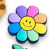 Load image into Gallery viewer, Fidget slider sensory toy in different shapes fidgety slide rainbow daisy