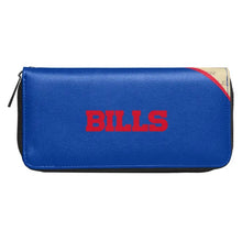 Load image into Gallery viewer, Buffalo Bills Wallet &amp; Wristlet. Red white blue with Bills on one side and logo on the other