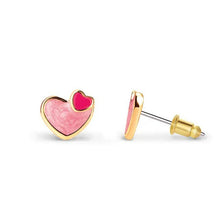Load image into Gallery viewer, Heart 2 heart lead free pierced earrings. Side view. 