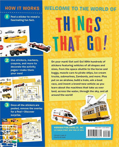 Peel & Discover Things That Go! Cars, Trucks, & Trains Sticker Activity Book NEW