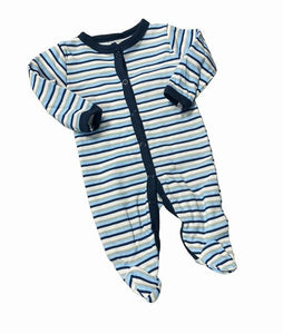 Preemie Boys Navy Blue Striped Sleeper NEW