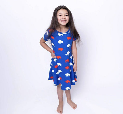 Blue Buffalo Buffalo's print silky soft twirl dress for kids.