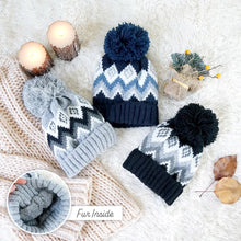 Load image into Gallery viewer, Aztec Knit Adult Pom Pom Hats