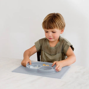 ezpz Happy Mat Placemat + Plate in one ~ Gray NEW