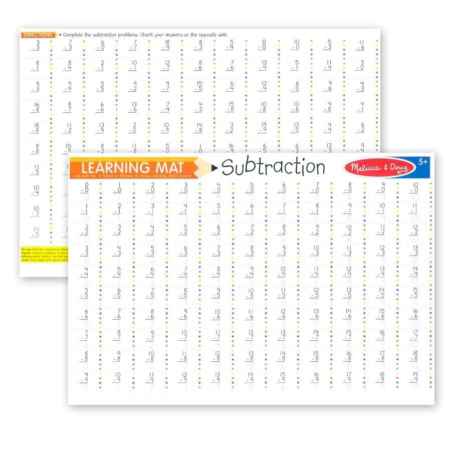 Melissa & Doug New Learning Mat Subtraction NEW